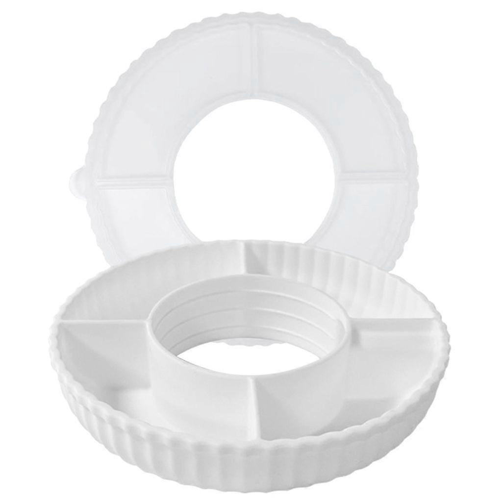 Snacks Tray with Lid 4 Section Snacks Holder for Cup Snacks Storage Container
