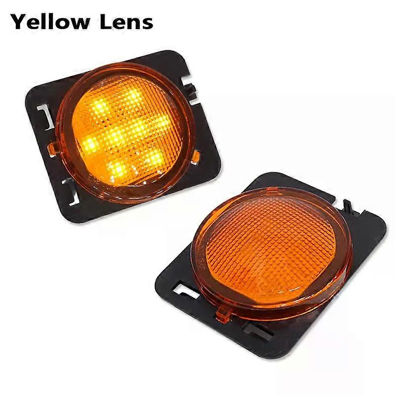 Applies to For 2007-2017 Jeep Wrangler JK Front Fender Flare Side Marker Light, Replace OEM Amber Sidemarker Lamps Turn Signal Lights