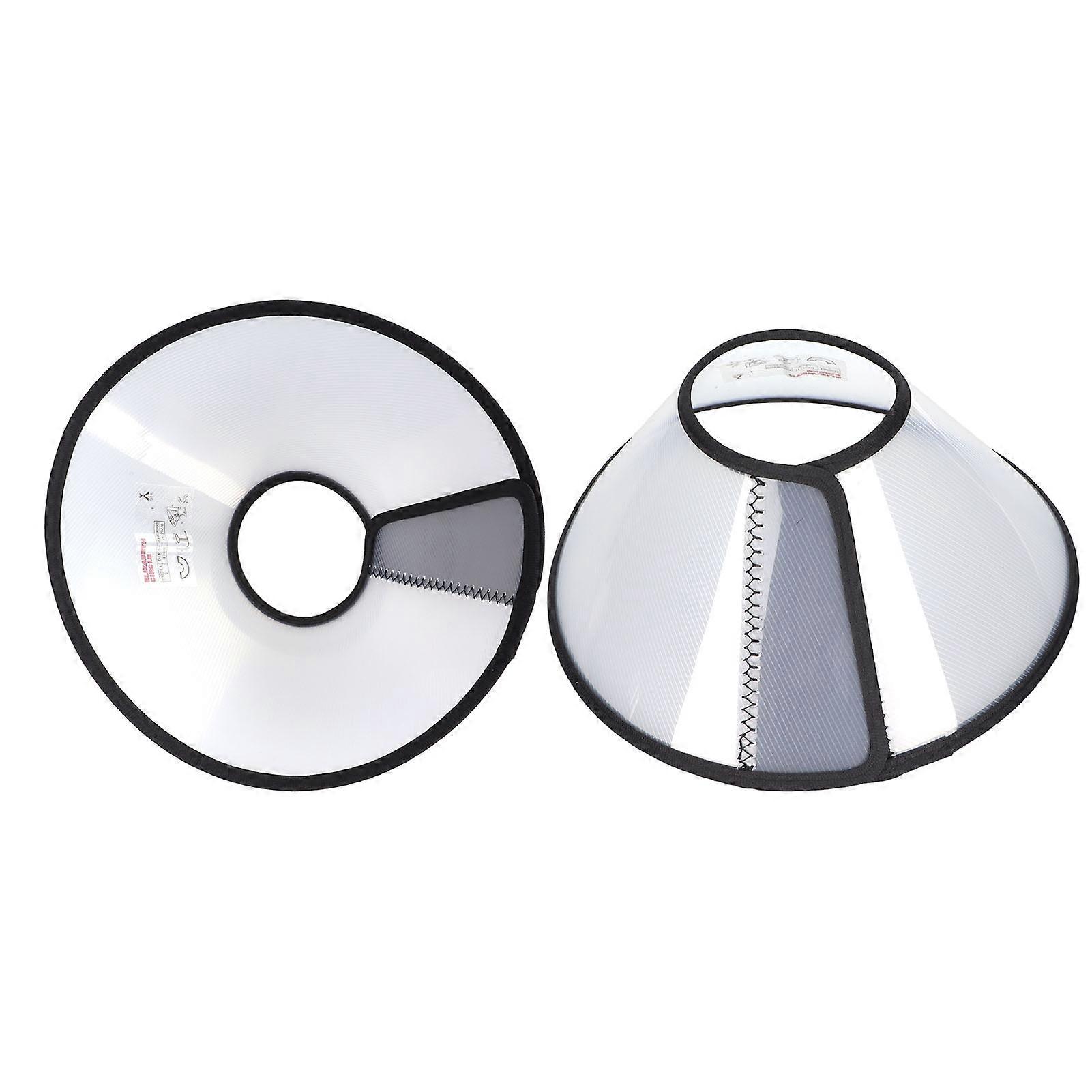 Adjustable Pet Cone Collar Type 7 Translucent PP Flannel Medium