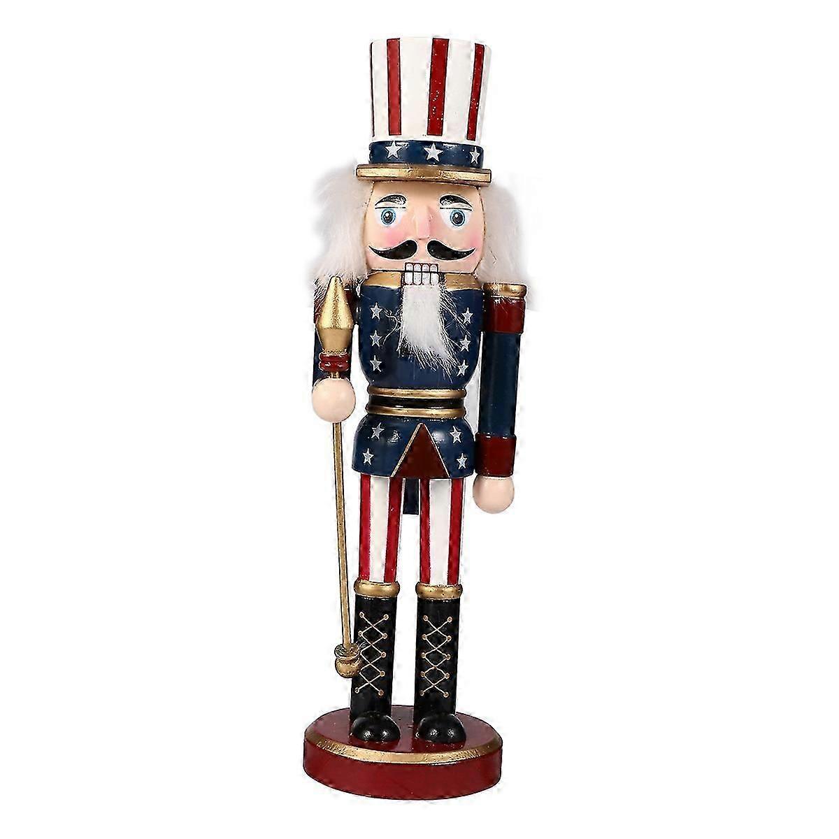 1pc Classic Wooden Walnut Soldier Nutcracker Puppet  Soldier Toys Desktop  hk