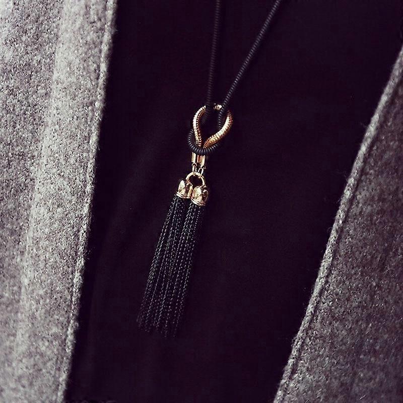 Sweater Necklace with Tassel for Autumn Winter