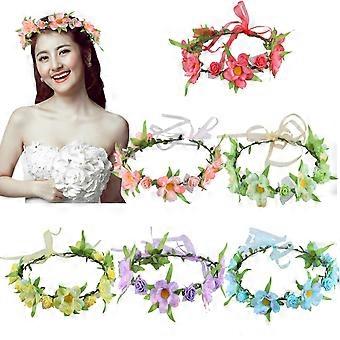 Blumenkronen-Girlande, grünes Blatt-Stirnband für die Hochzeit, einzigartiger Haarcharme sorgt für einen eleganten Brautkopfschmuck, handgefertigt mit verstellbarem Band,