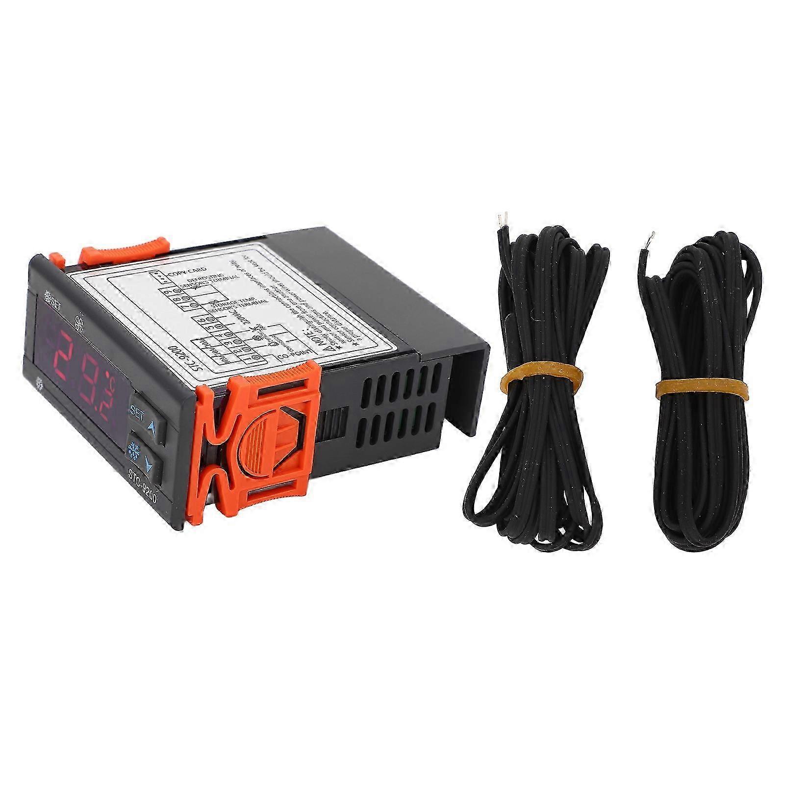 Digital Temperature Controller Dual Sensor LED Screen Thermostat for Cold Cabinet Freezer 220VAC