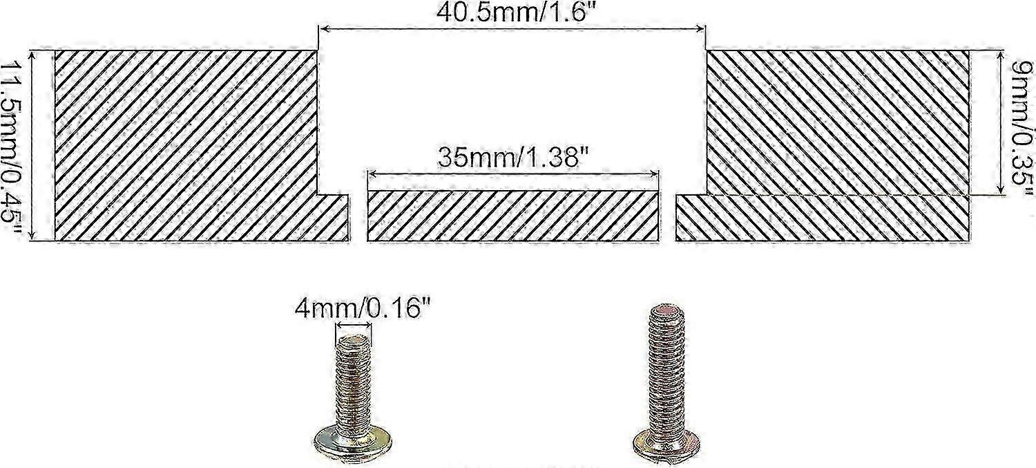 Flush Pull Ring Handle 40.5x11mm, Plane Drawer Door Pull, Black