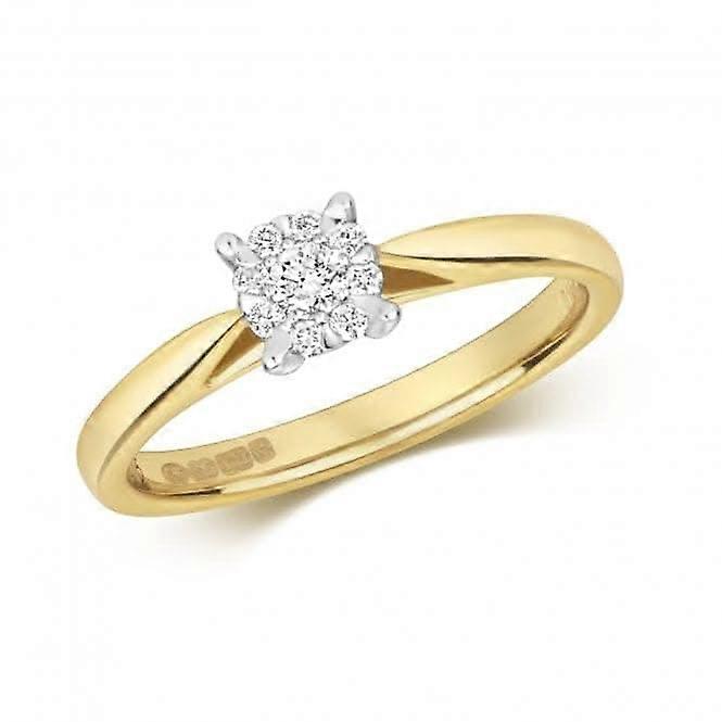 Diamond Jewellery 9k White Gold Ring with 0.13CT RD124