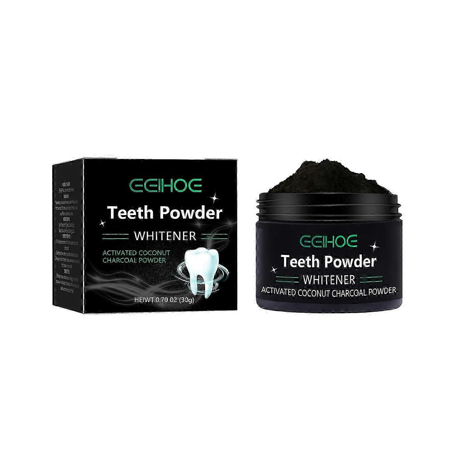 Natural Teeth Whitening Powder, Coconut Charcoal Toothpaste, Fresh Breath, Tooth Powder Gently Cleans Teeth