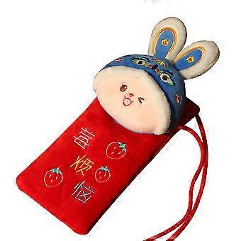 Jaar Konijn Pluche Portemonnee Portemonnee Fluffy Konijn Coin Bag