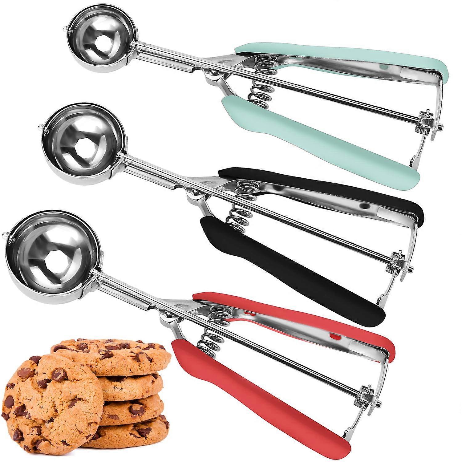3 Set Cookie Scoop for Baking Cookie Cupcake Muffin Ice Cream Truffles