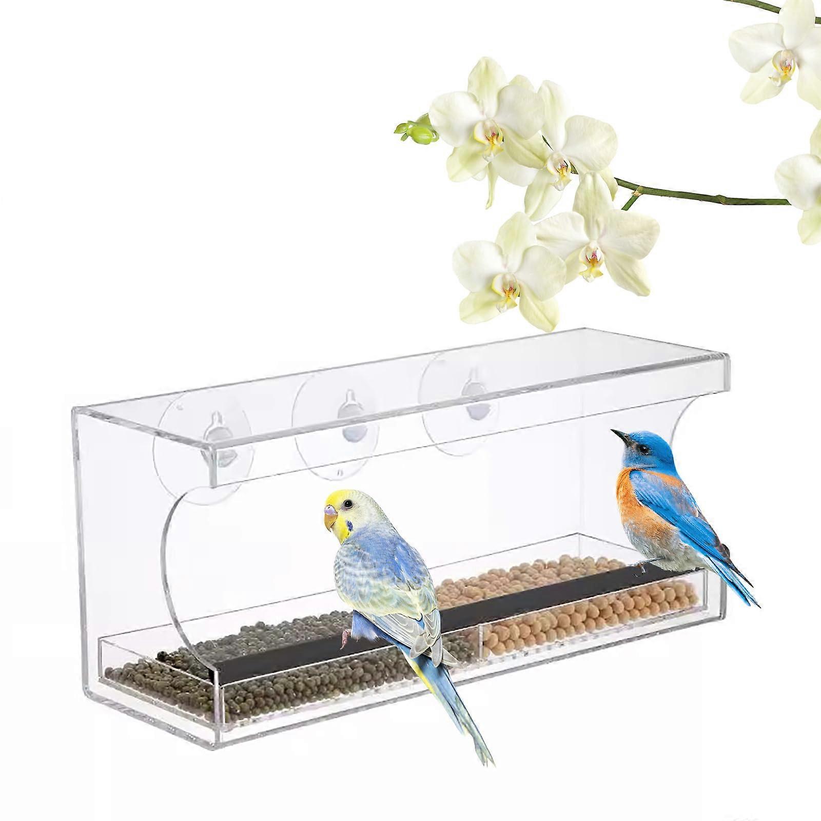 Window Bird Feeder with Strong Suction Cups, Clear Transparent Design for Outdoor Bird Watching, Ideal Gift for Bird Lovers and Elderly