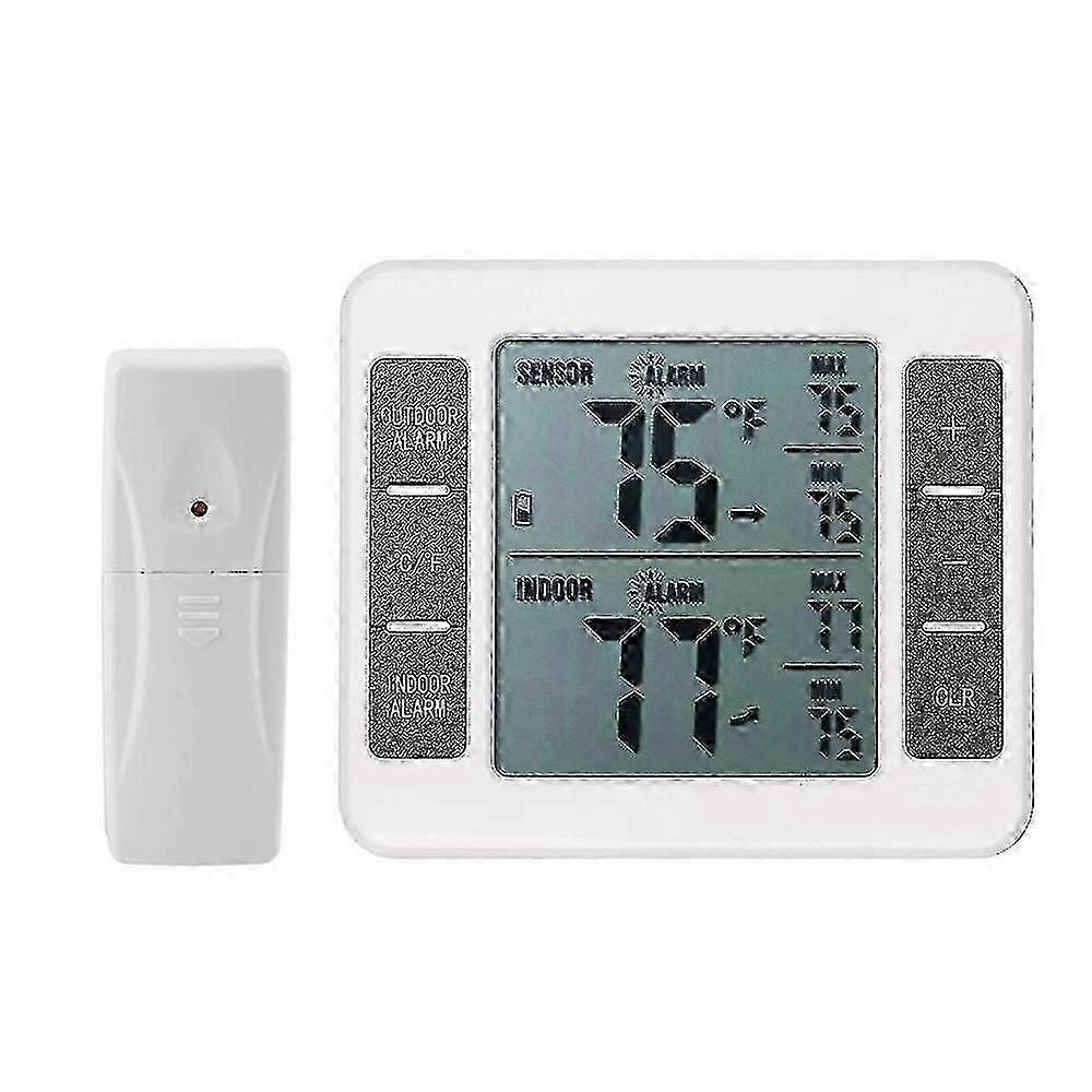 Draadloze Digitale Koelkastthermometer Hoorbaar Alarm Binnen Buiten Thermometer met Sensor Freez