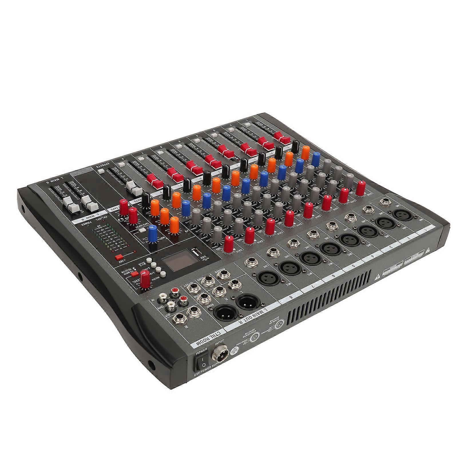 Console Mixer Audio Bluetooth a 8 Canali con Riverbero 40x34x4cm