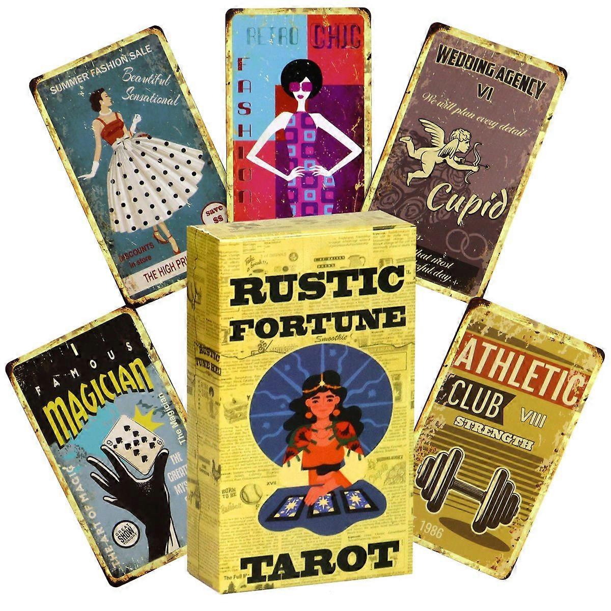 Rustic Fortune Tarot Cards Deck - 80 Card Deck - Vintage Decor