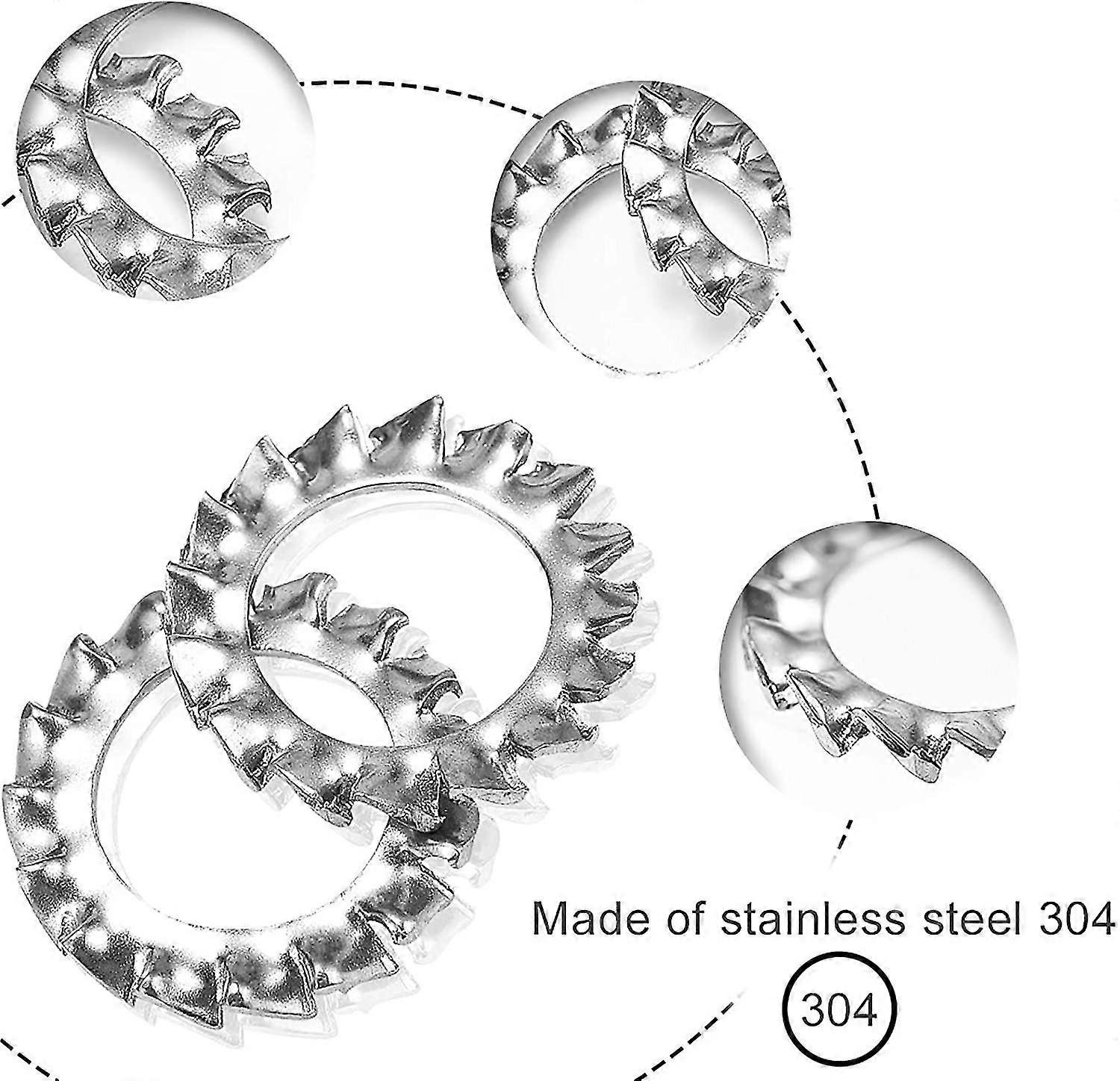 240 Star Lock Washers With External Internal Tooth Assorted 14 Washer Kit Sizes