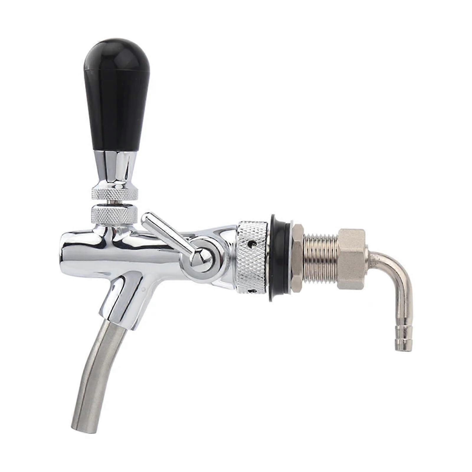 Faucet Adjustable Tap Shank Chrome Tap Plating with Ball Disconnect Lock Draft Dispenser for Homebrew Cornelius Keg(Adjust Faucet)