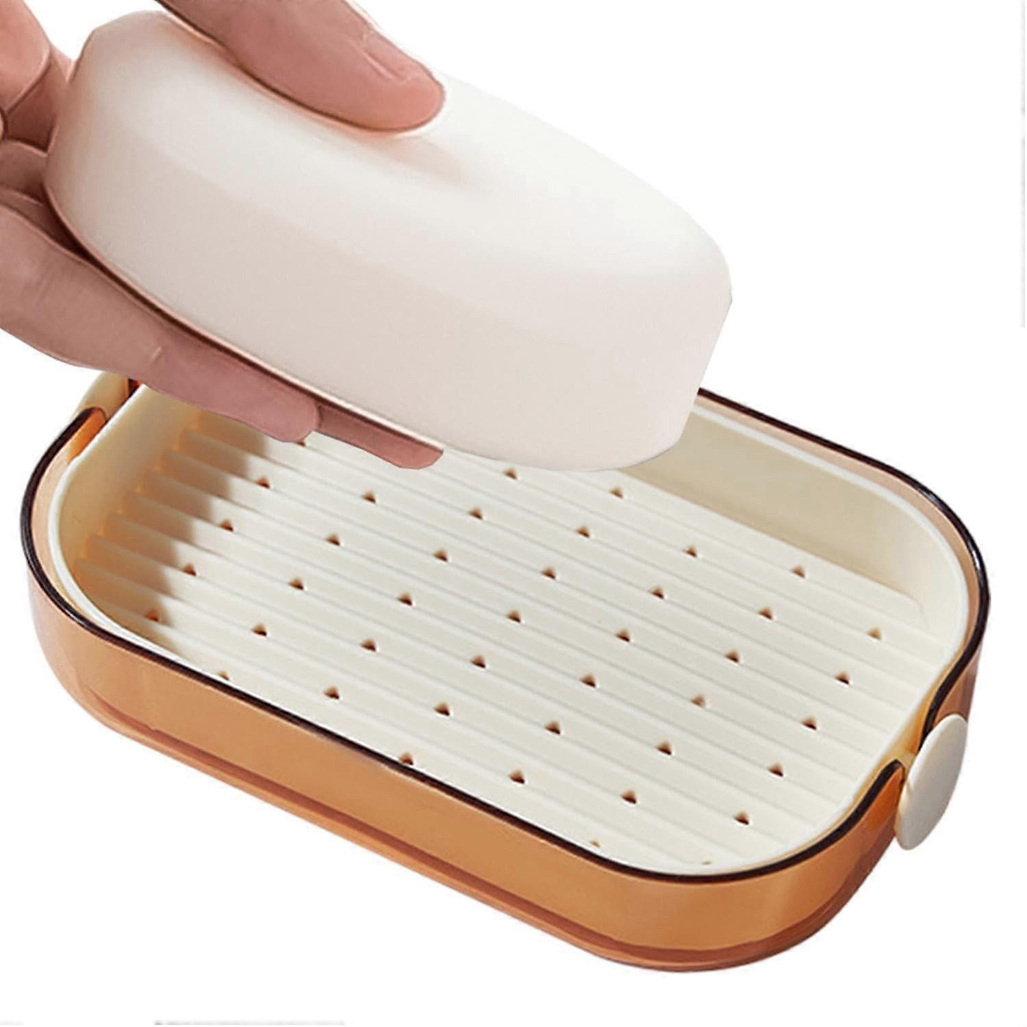 Two-tier soap dish Bathroom soap dish Orange with stylish design and modern functionality