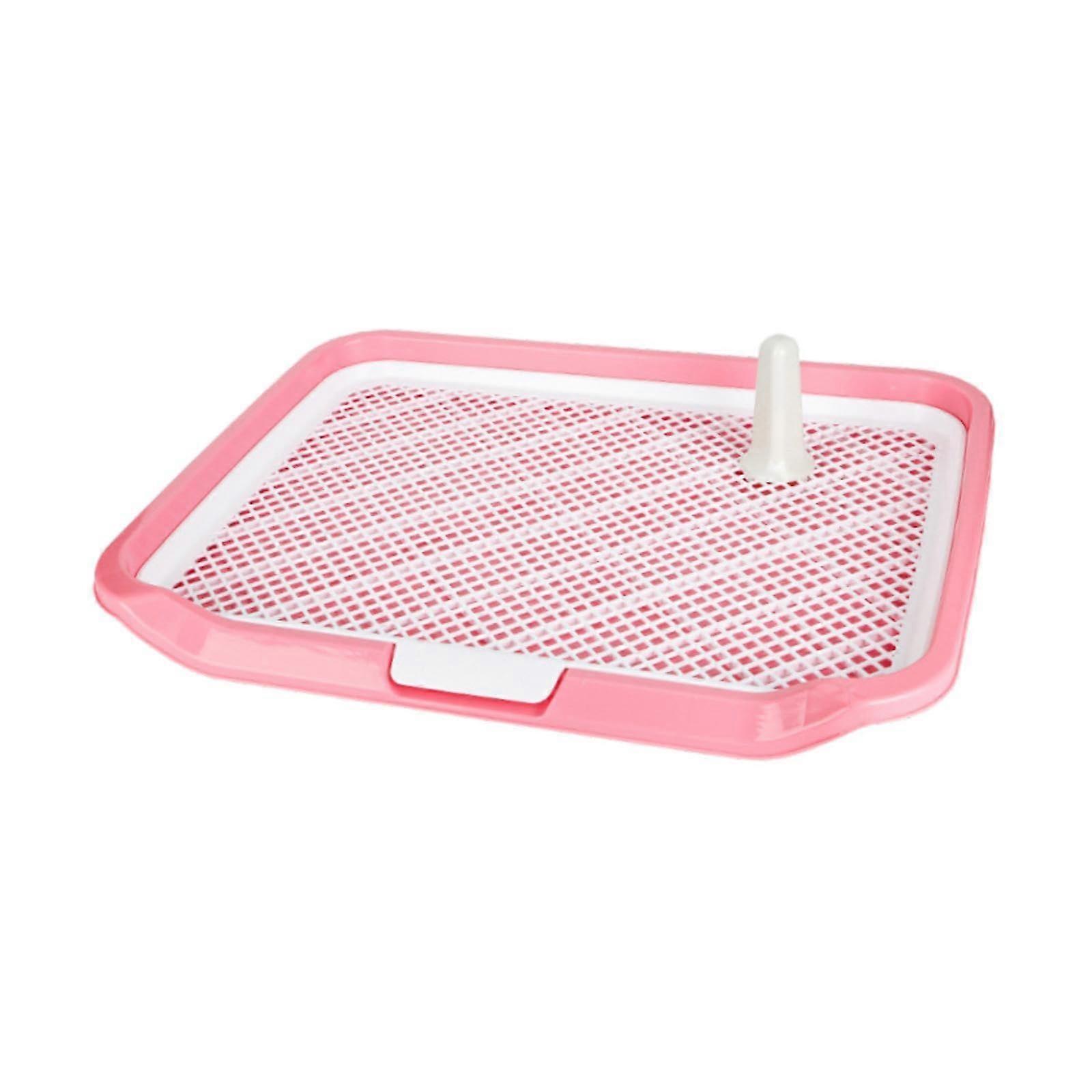 Network Grille Dog Toilet and Cat Toilet with Low Entry, Comfortable Pink Pet Potty Pad for Easy Training
