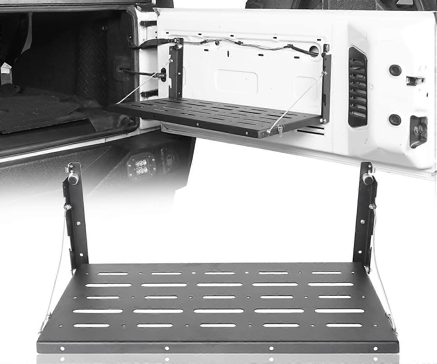 Tailgate Table - Metal Foldable Cargo Shelf Storage Rack for 2007-2018 Jeep Wrangler JK & Unlimited Models