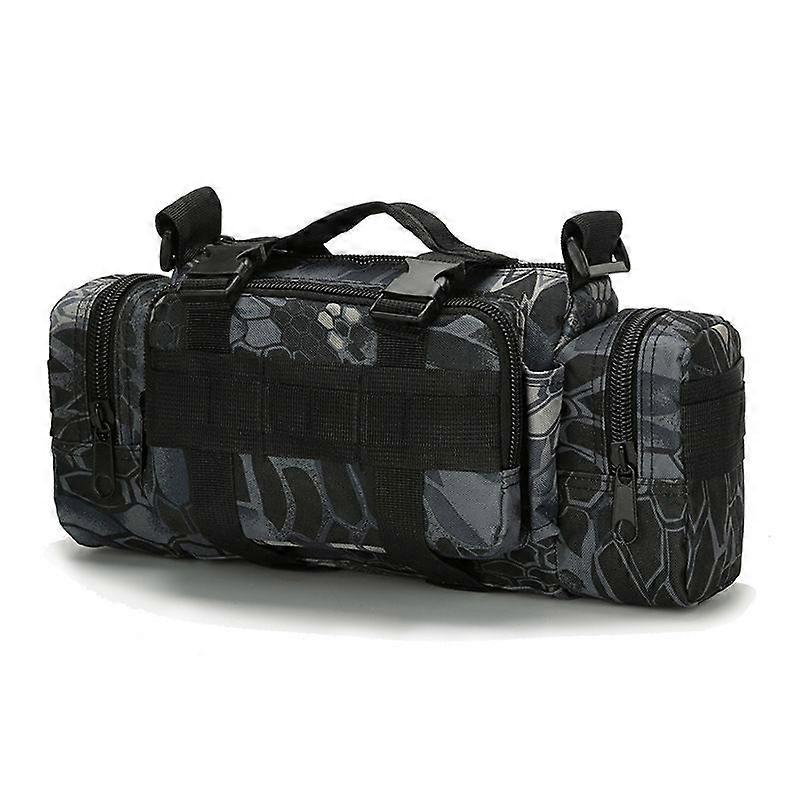 Tactical Waist Pack Molle Pouch Deployment Bag (Black python pattern)