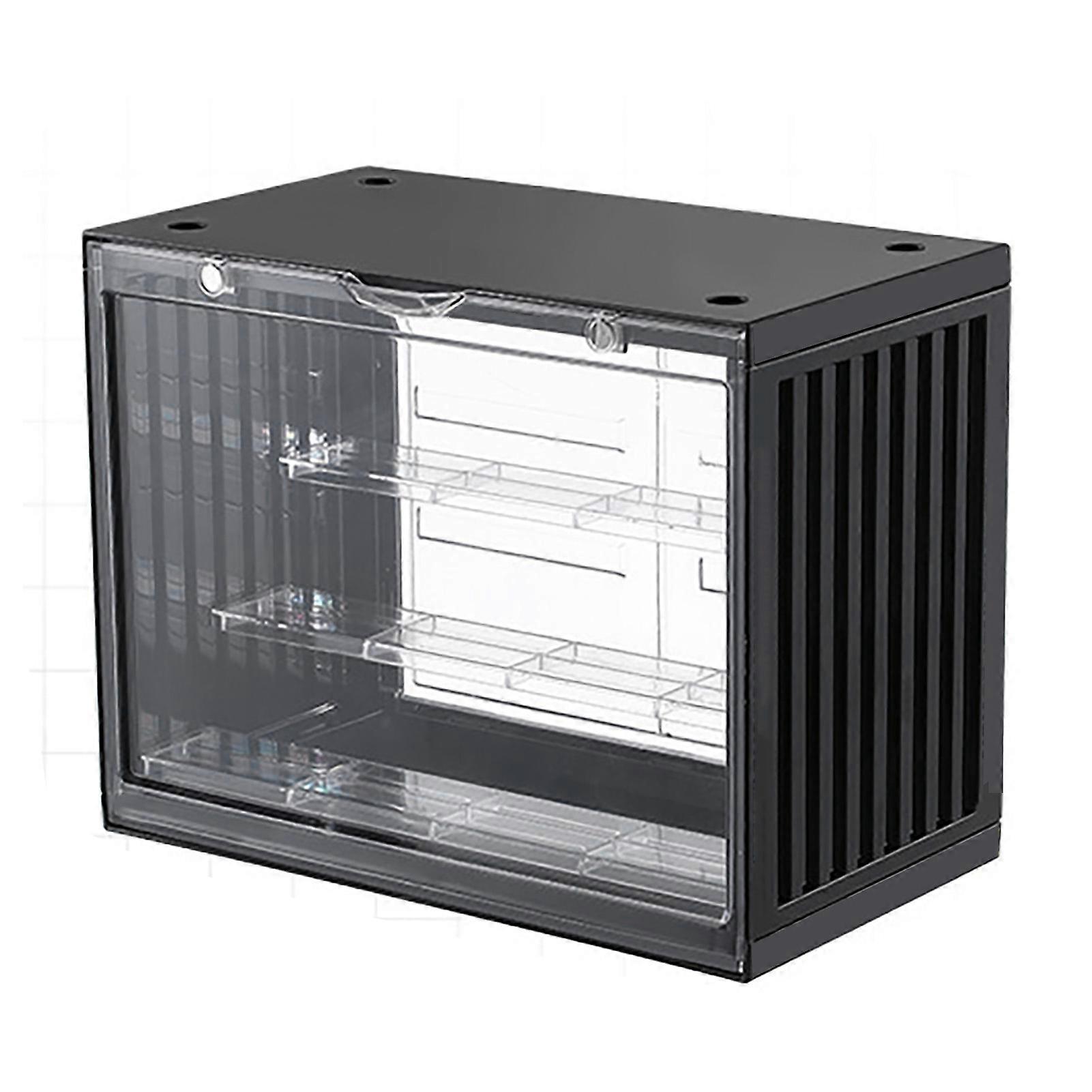 Plastic Action Figure Shelf Dustproof Figure Collectibles Box Stackable Doll Display Case With Door