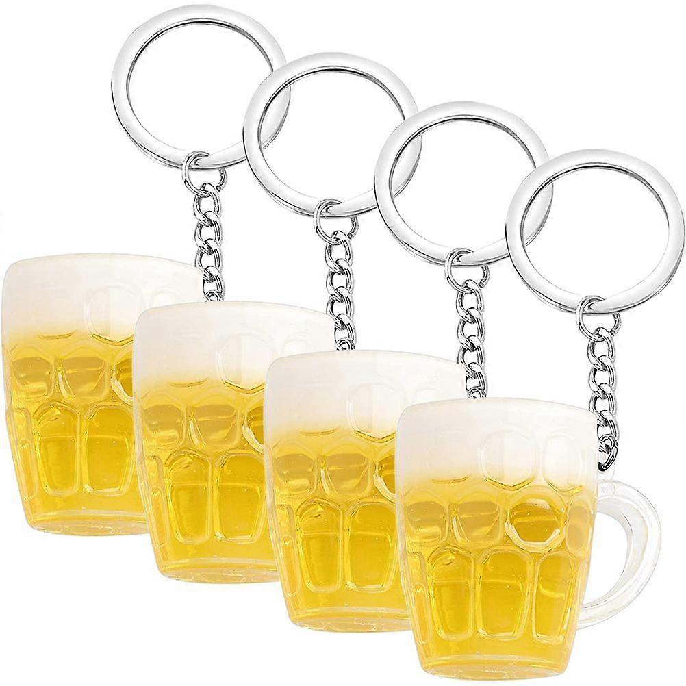 4Pcs Beer Cup Key Chain Decorative Keychain Backpack Pendant Hanging Keychain