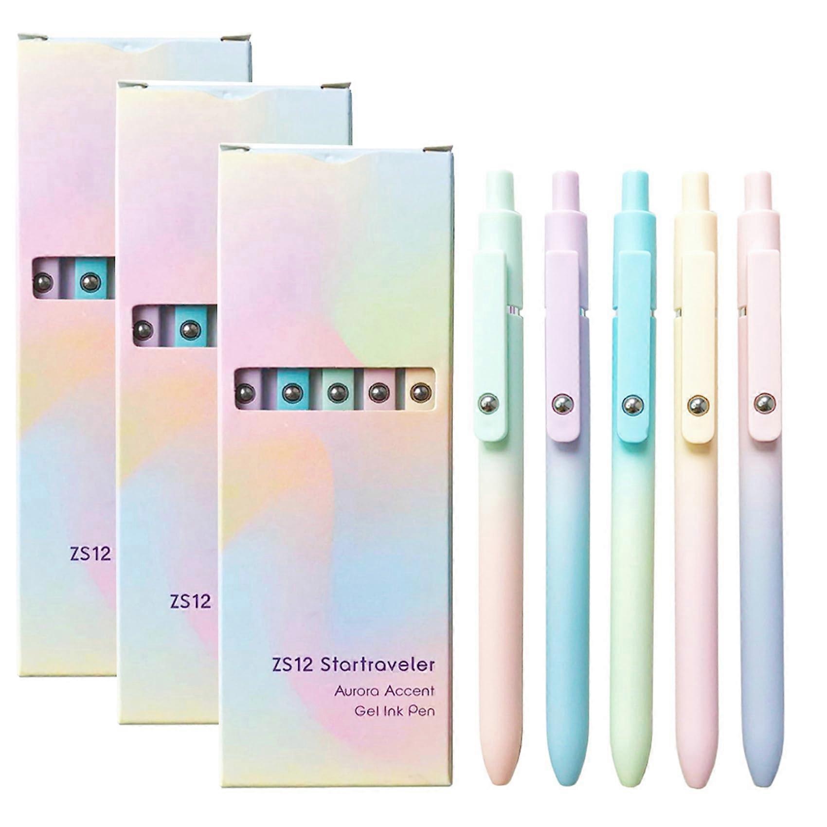 Emboadlie 5 PCS Gel Ink Pens, 0.7mm Medium Point Smooth, Quick Drying Pens (15 PCS)