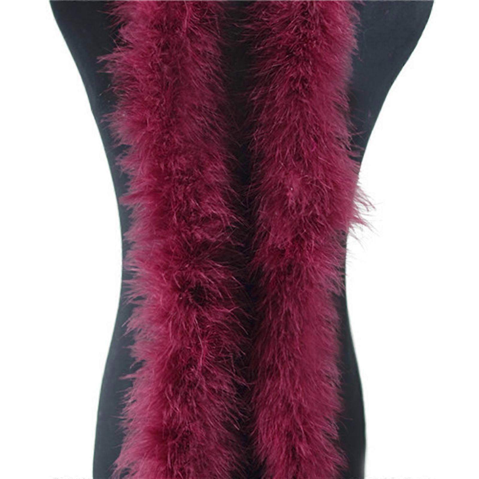 2 Yards Multicolor Federn Besätze Strauß-Federn Trim für Konzertkleid Nähen DIY Basteln Weiche Federn Trim Wein Rot