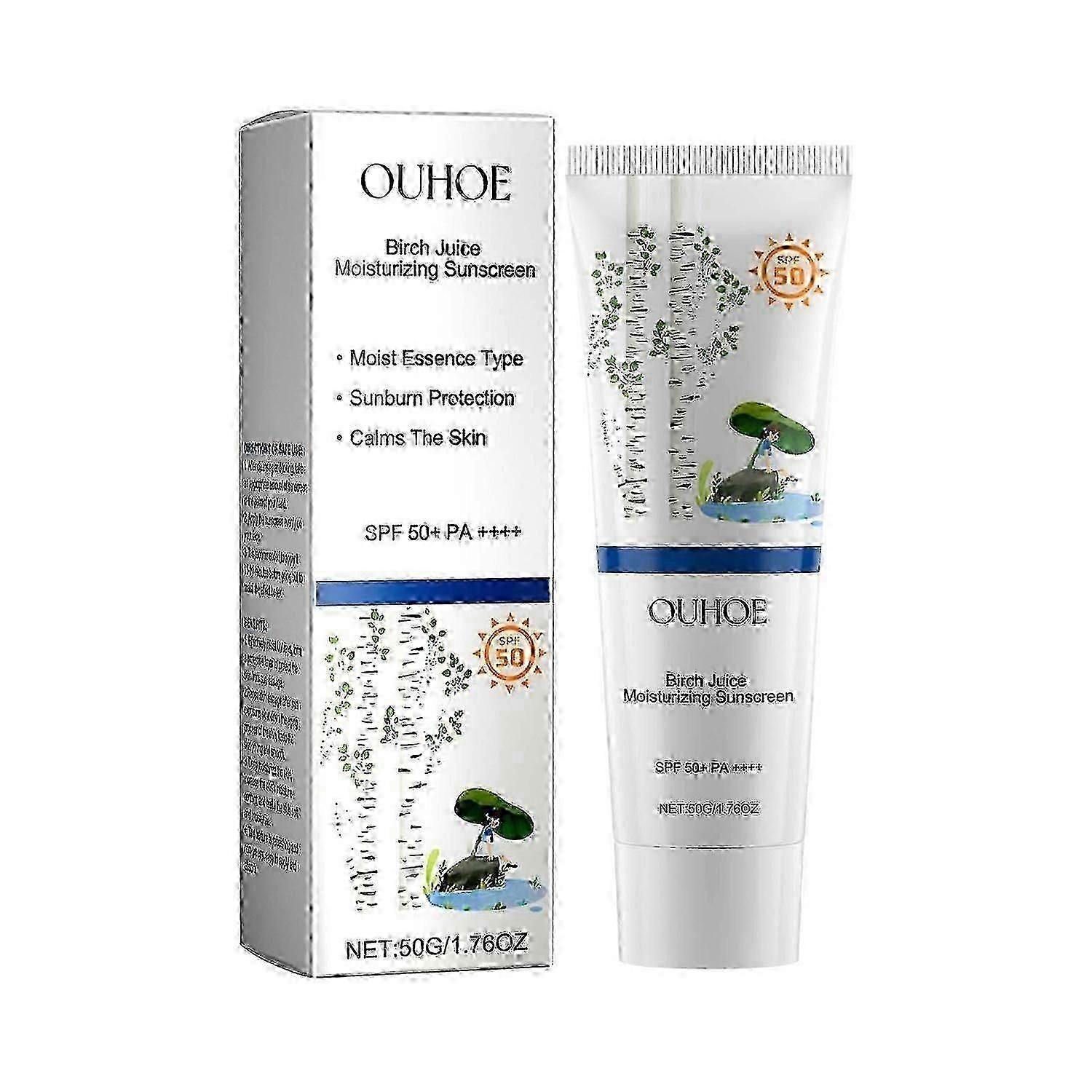 OUHOE Birch Juice Moisturizing Sunscreen, Hydrating And Isolating UV Protection Hydrating And Refres