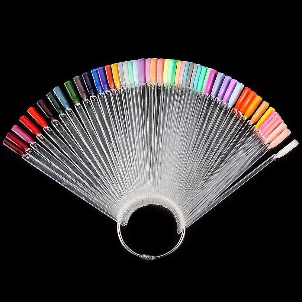 Clear Fan-Shaped False Nail Swatch Sticks Displaytransparent 150Pcs