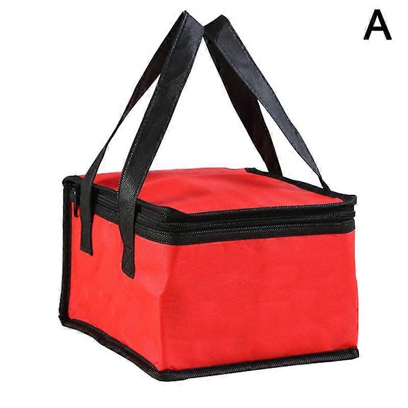 Red (A) 35*35*23$ pizza insulated bag camping portable zipper insulation aluminum foil fresh refrigerated handbag