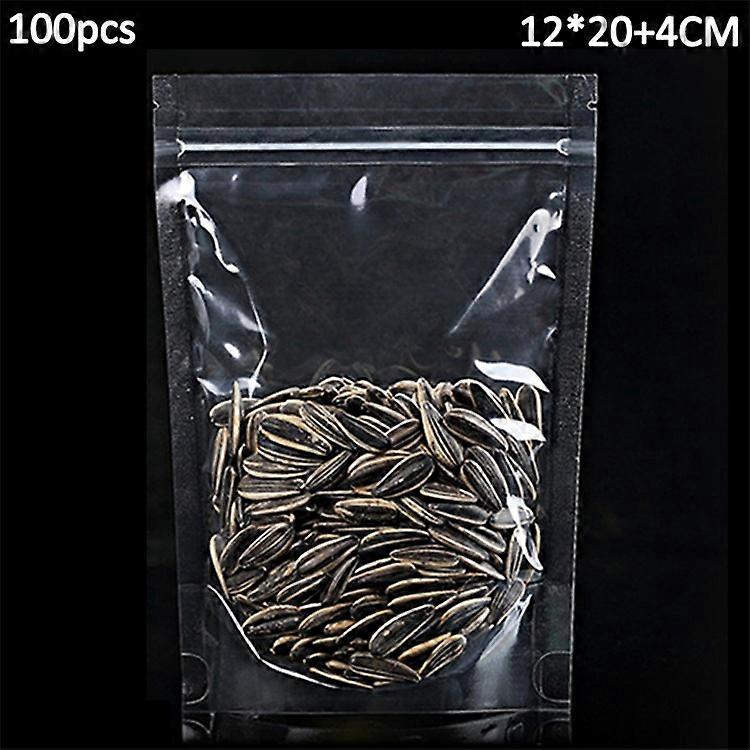 MX-010 100 قطعة 12x20 + 4 سم 16C أكياس تخزين الطعام الوقوف سحاب قفل الحقائب واضحة