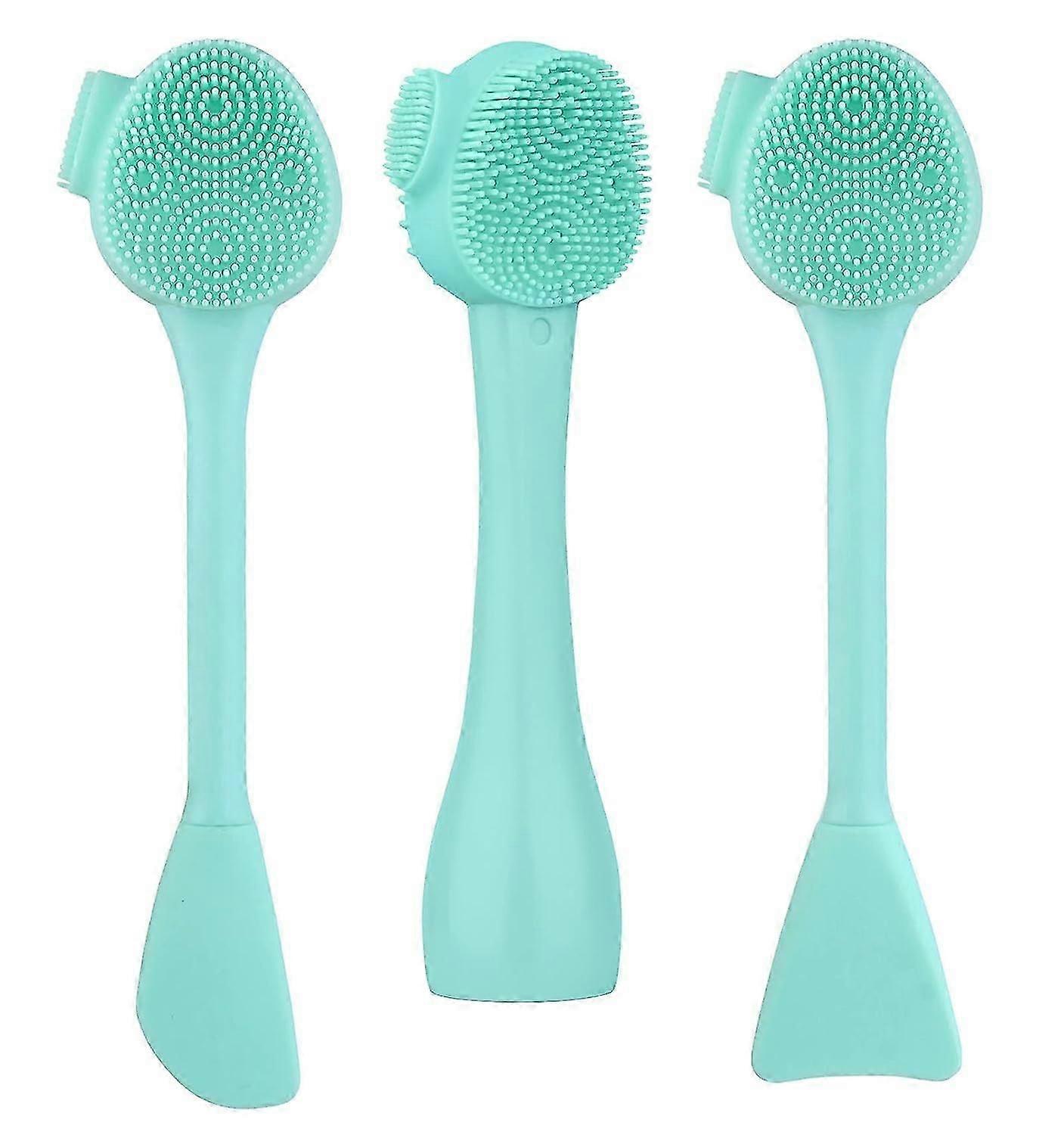 Silicone Cleansing Brush, 4-in-1 Handheld Cleansing Brush For Deep Gentle Exfoliation, Dual-ended Cleansing Brush (green)