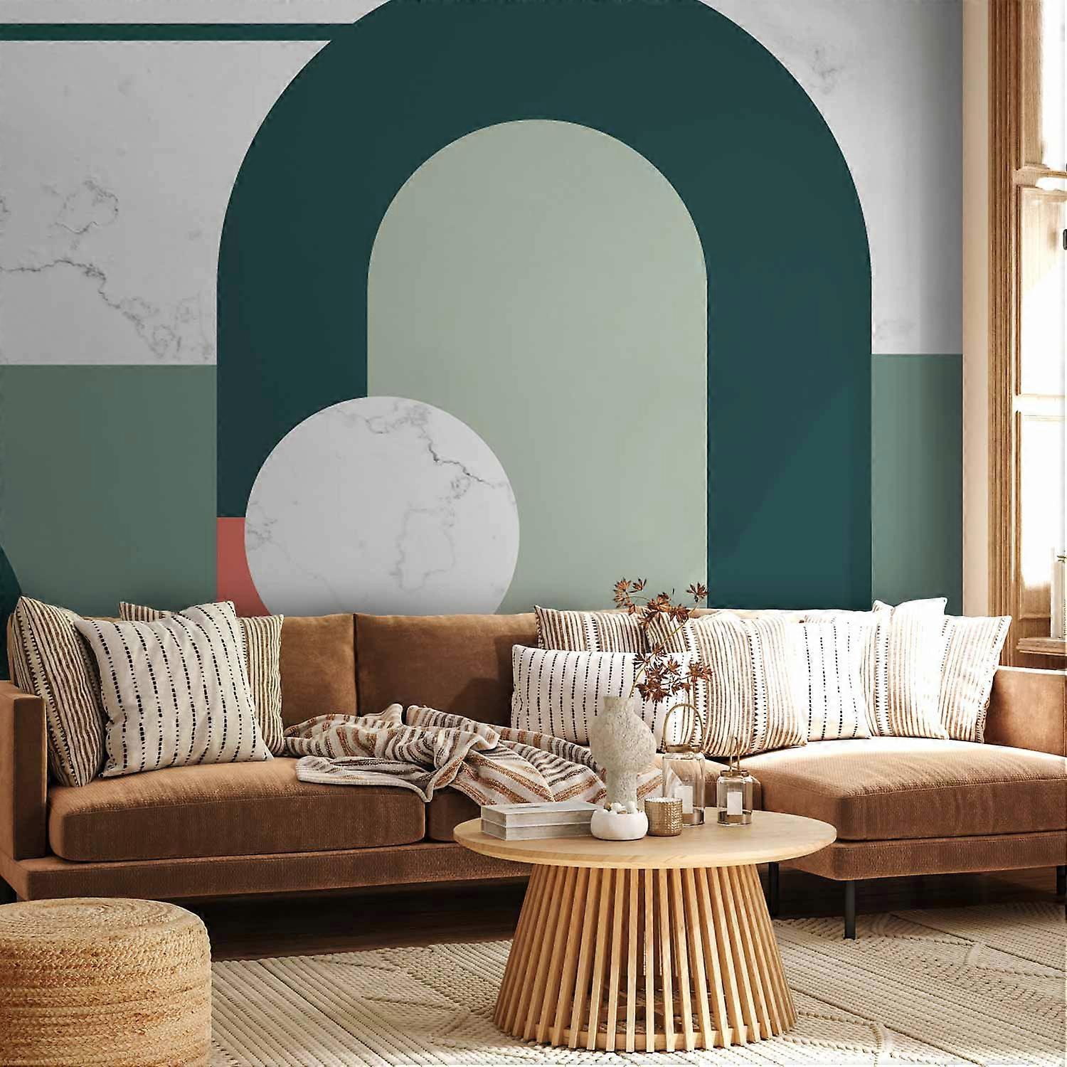 Photo Wallpaper - Geometric Pattern with Marble Motif