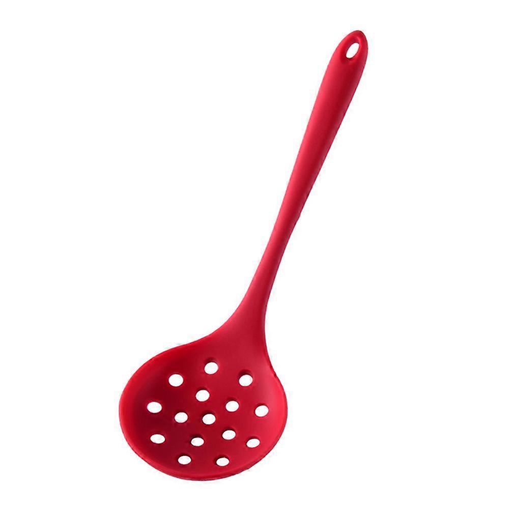 Practical Kitchen Slotted Ladle, Silicone Material Strainer Spoon for Easy Cleaning