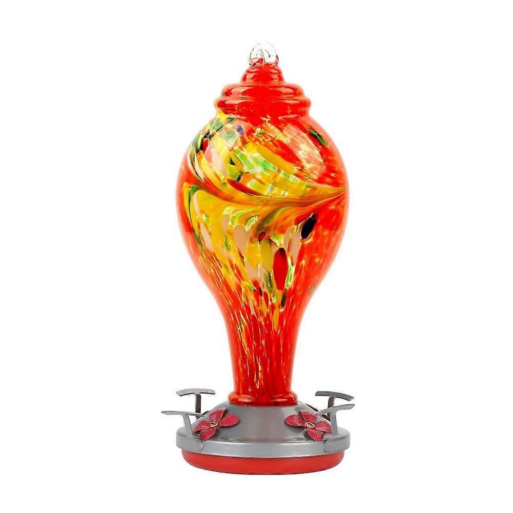 Bird feeder made of glass, feeder made of painted glass, mouthblown, dripproof, easycare, rust