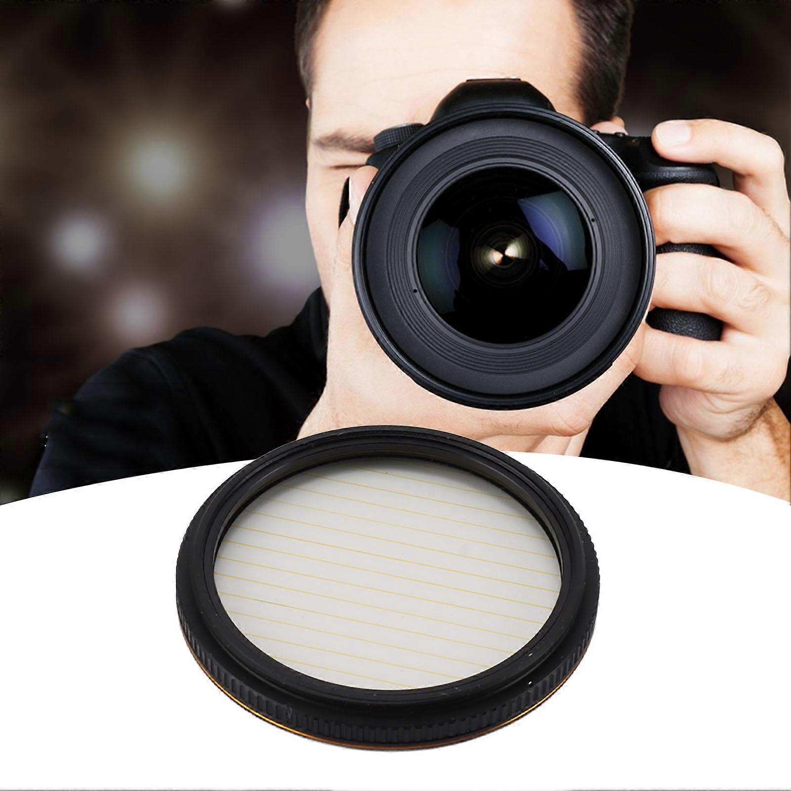 Gold Streak Filter Light Flare Effect Filter Optical Glass Camera Lens Filter with Case for Photography Nightshoot 49mm 