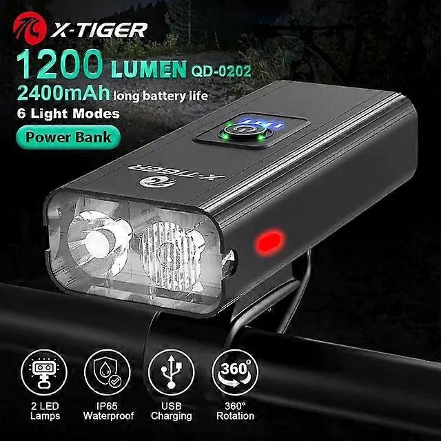 Bicycle Parts X-TIGER Bicycle Light Rainproof Bike Flashlight USB Rechargeable LED 2400 Lumens MTB Road Bike Front Lamp Bike Accessories