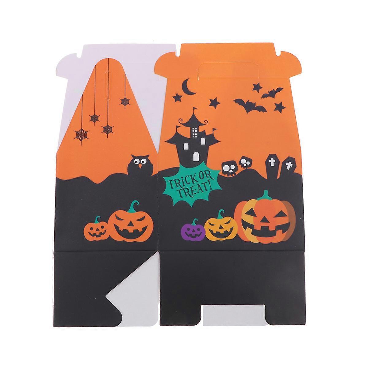 Treat Candy Boxes Pumpkin Candy Container Halloween Party Supplies Multi Color Square Shape Storage 12Pcs