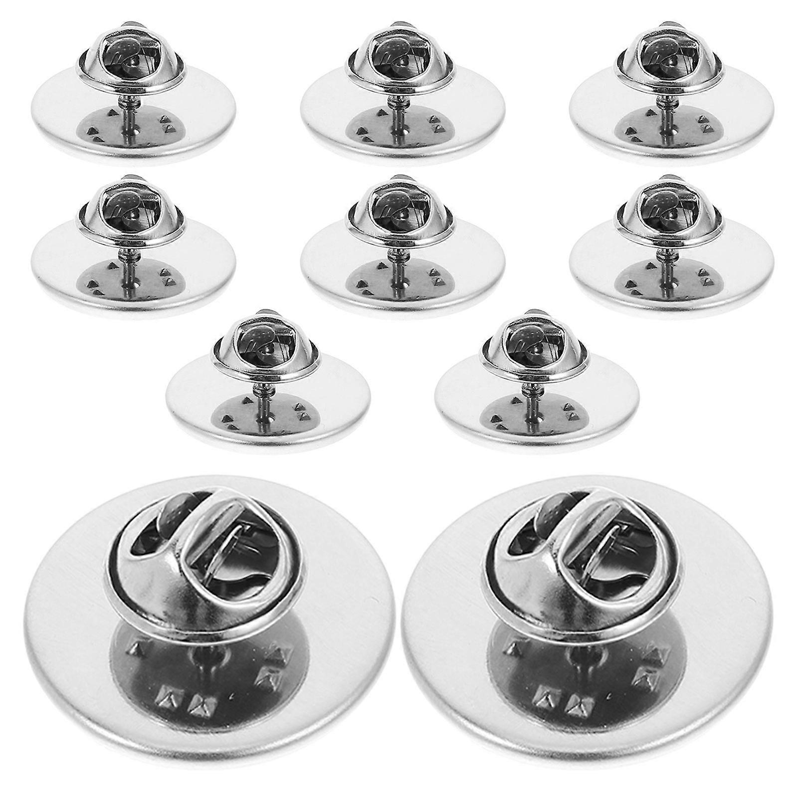 Pin Back Finding Lapel Pin Diy Materials Stainless Steel Jewelry Makers Various Occasions Round Shape Decorative 10Pcs