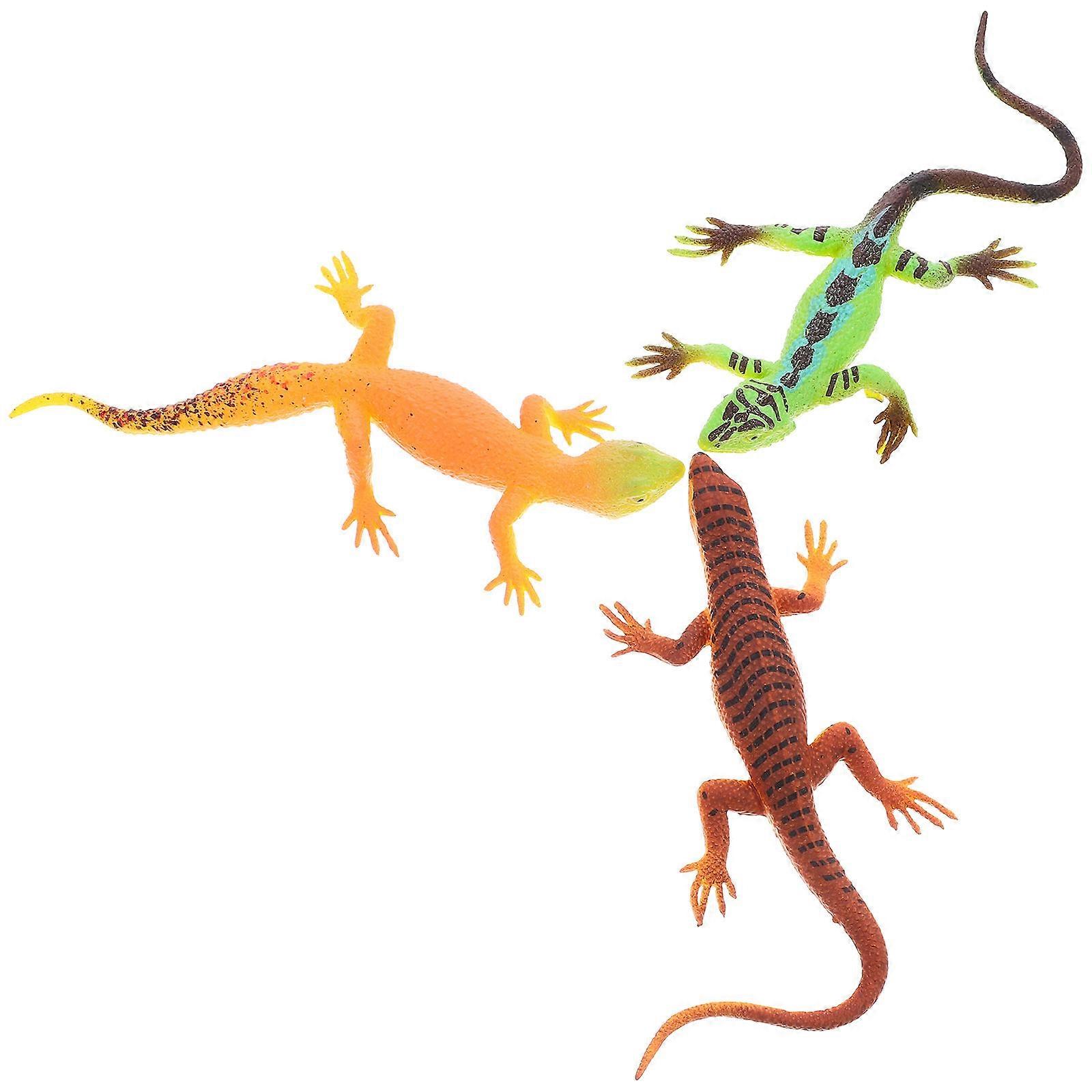 Artificial Lizard Model Realistic Simulation Lizard Toy For Children Realistic Design 3Pcs