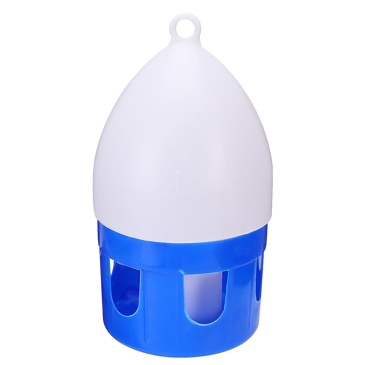Birds Water Feeder Practical Birds Waterer Creative Bird Drinker Feeding Supplies For Pigeon Parrot (6l, White And Blue)
