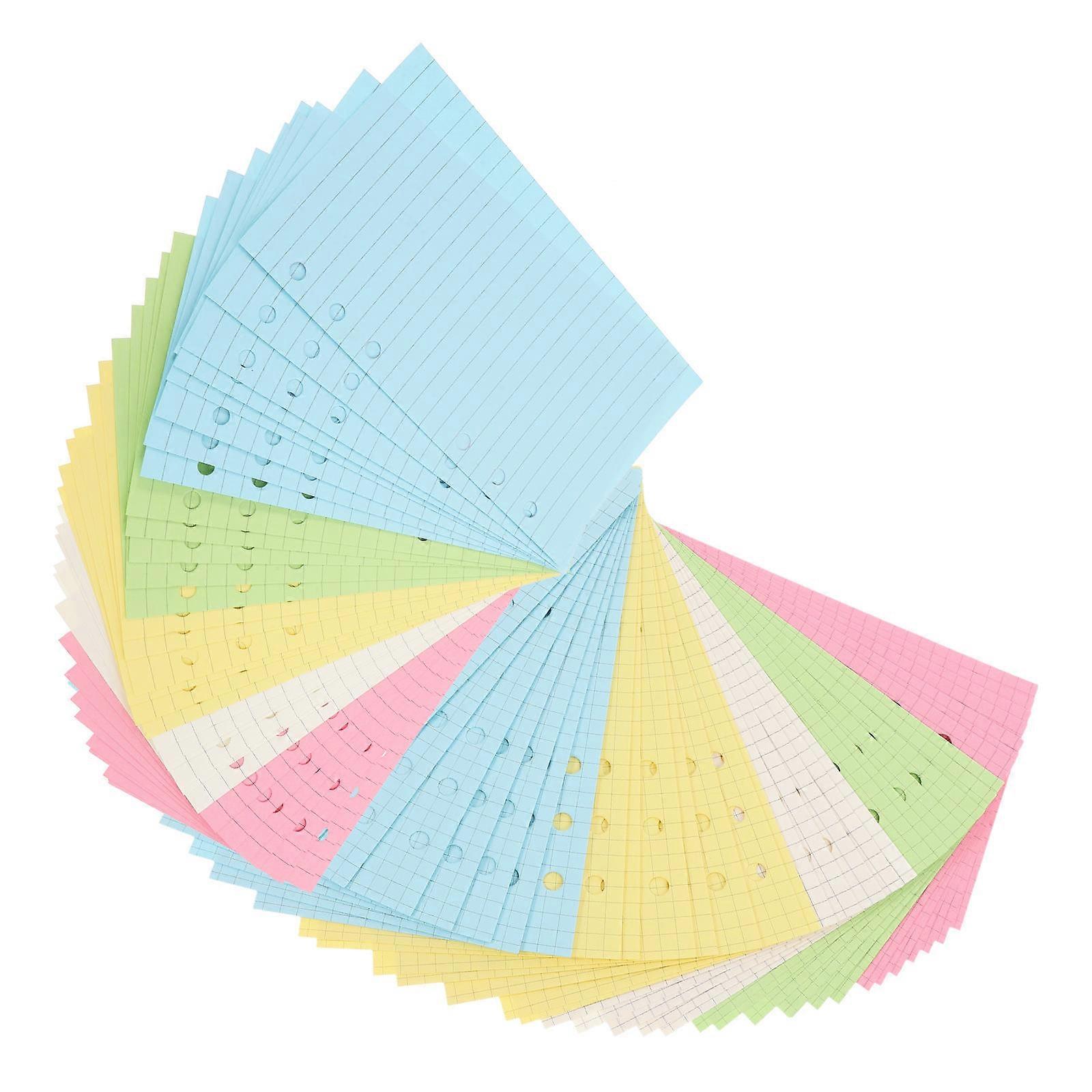 2 Sets of Wide Ruled Loose Leaf Notebook Paper A6 Binder Filler Grid Paper for School Office and Home Use