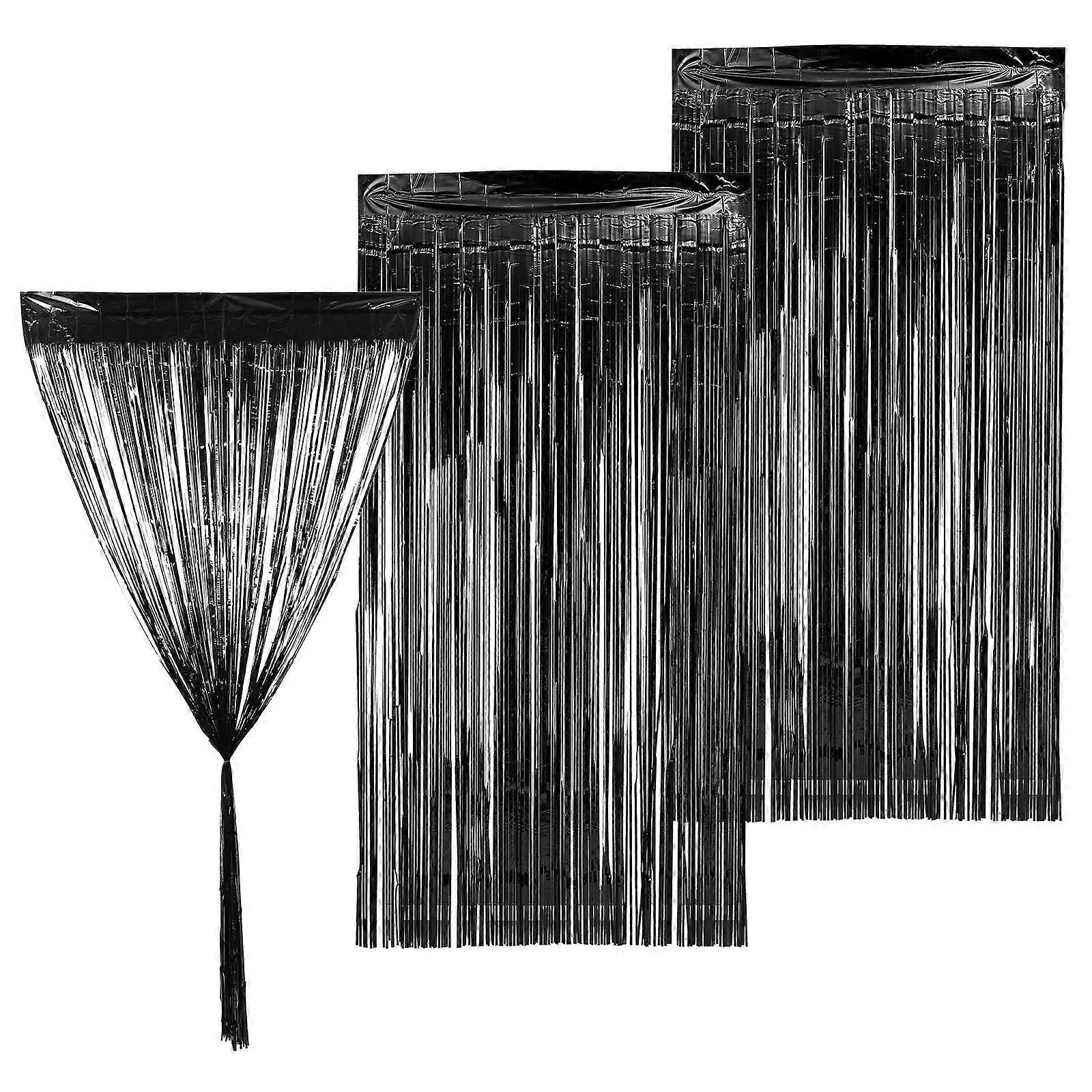 Fringe Curtain Photoshoots Privacy Protection Wedding Party Event Backdrops Plastic Rectangular 3Pcs