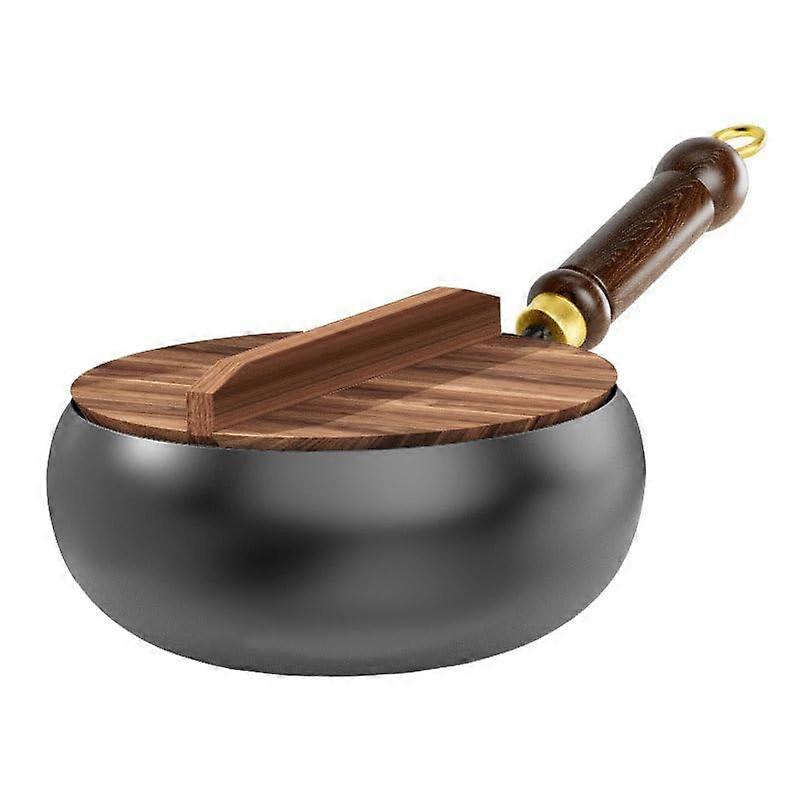 Uncoated Iron Pan 28 cm, Hand Forged Frying Pan with Heat Retention, Wrought Iron Cookware for Various Culinary Styles