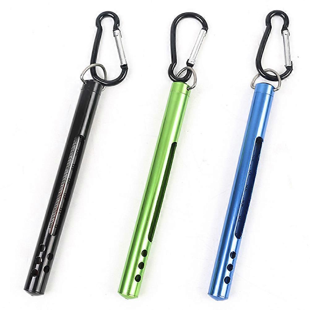 Fishing Thermometer Black with Carabiner Attachment and Stream-Specific Accuracy