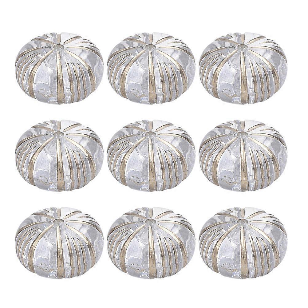 Clear Pumpkin Beads Acrylic Metal Plating DIY Jewelry Making Crafting Projects 40Pcs