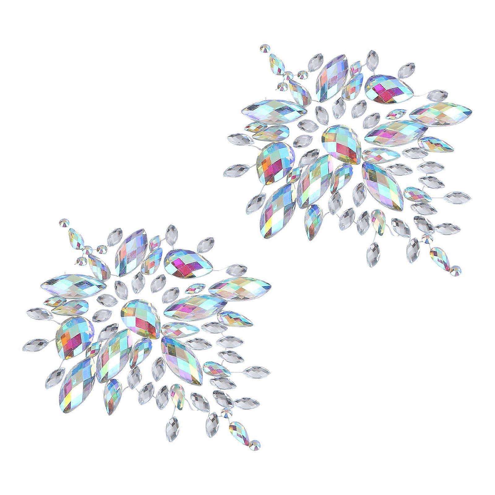 Rhinestone Body Sticker Chest Decals Multi 18x12cm Performance Decor 1Set