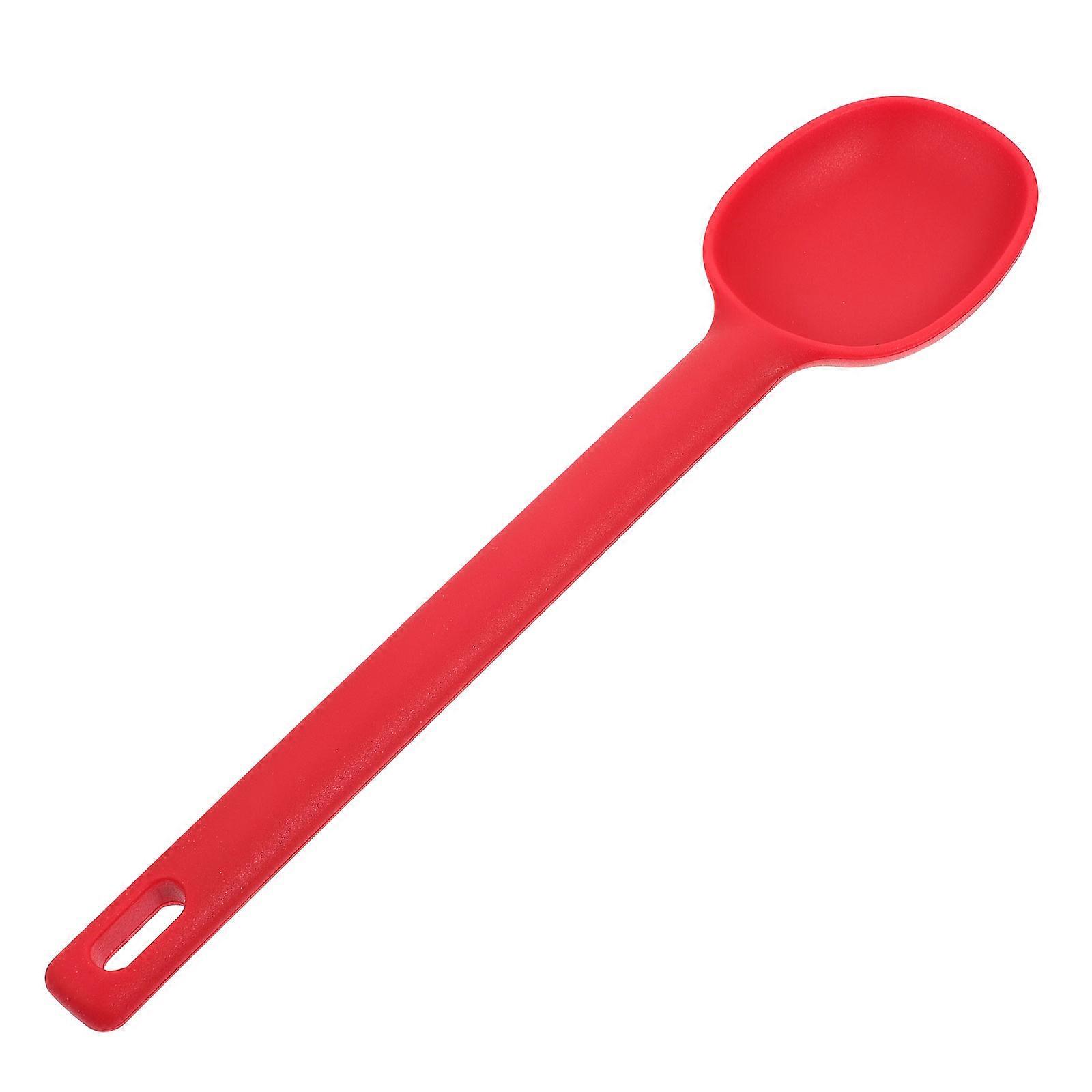 Silicone Soup Spoon for Kitchen Use Red Multi Functional Practical and Convenient 1 Piece