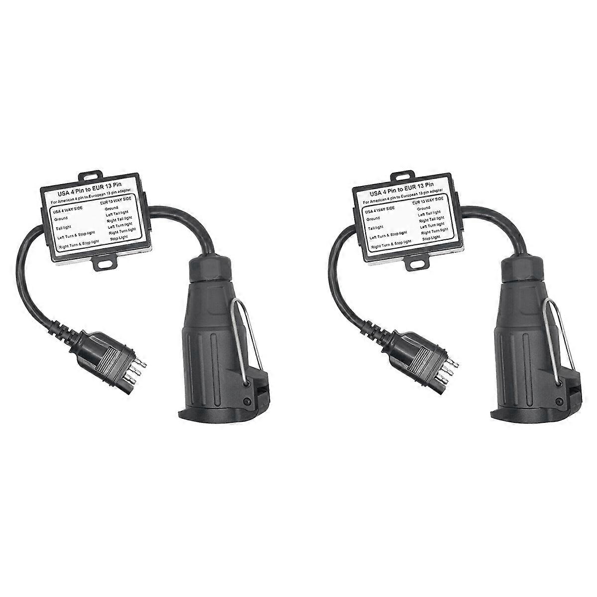 US to EU Trailer Light Converter European Trailer 13-Pin Round Plug