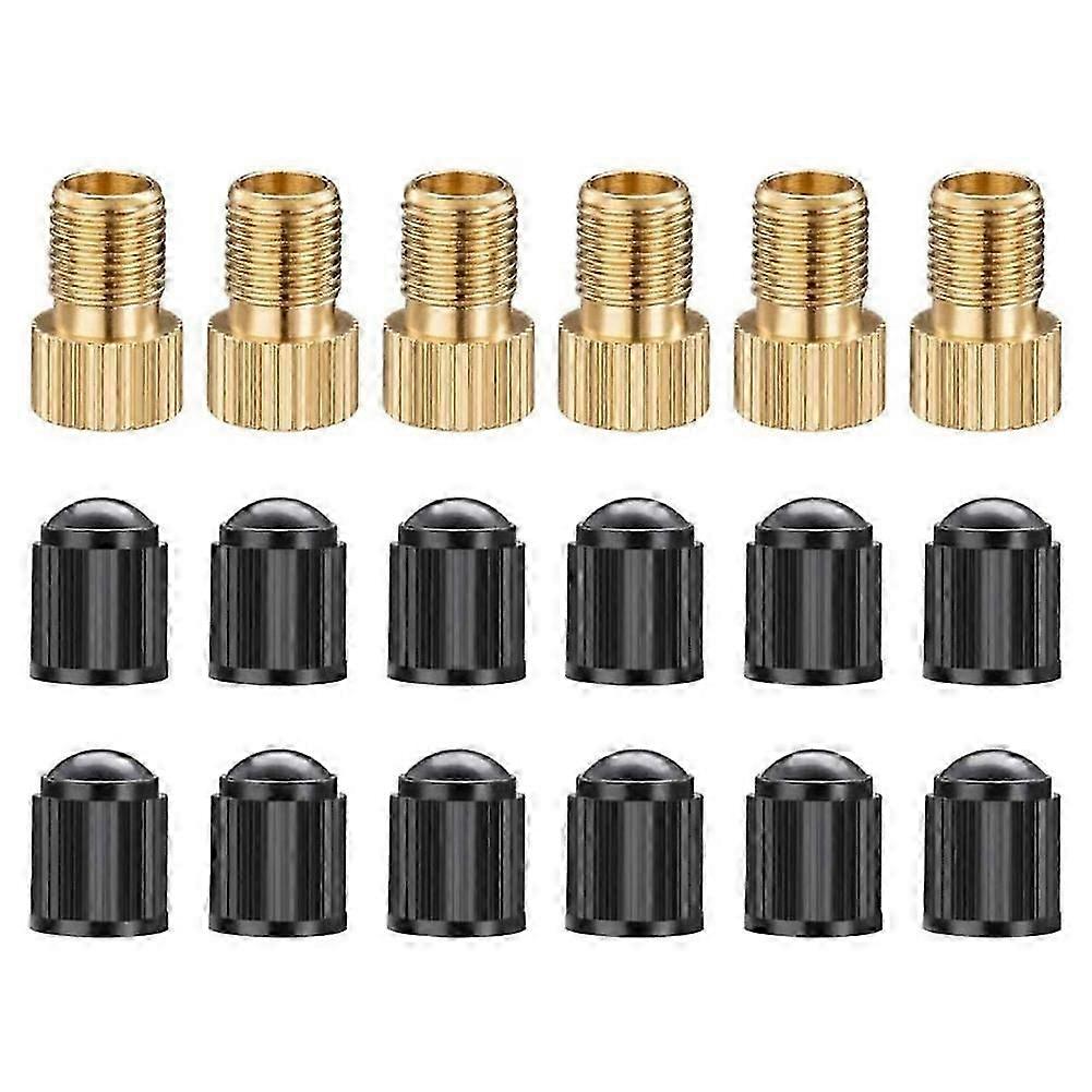 6PCS Presta Valve Adaptors, Convert Presta to Schrader Adapter for Bike, Inflate Tire Using Standar