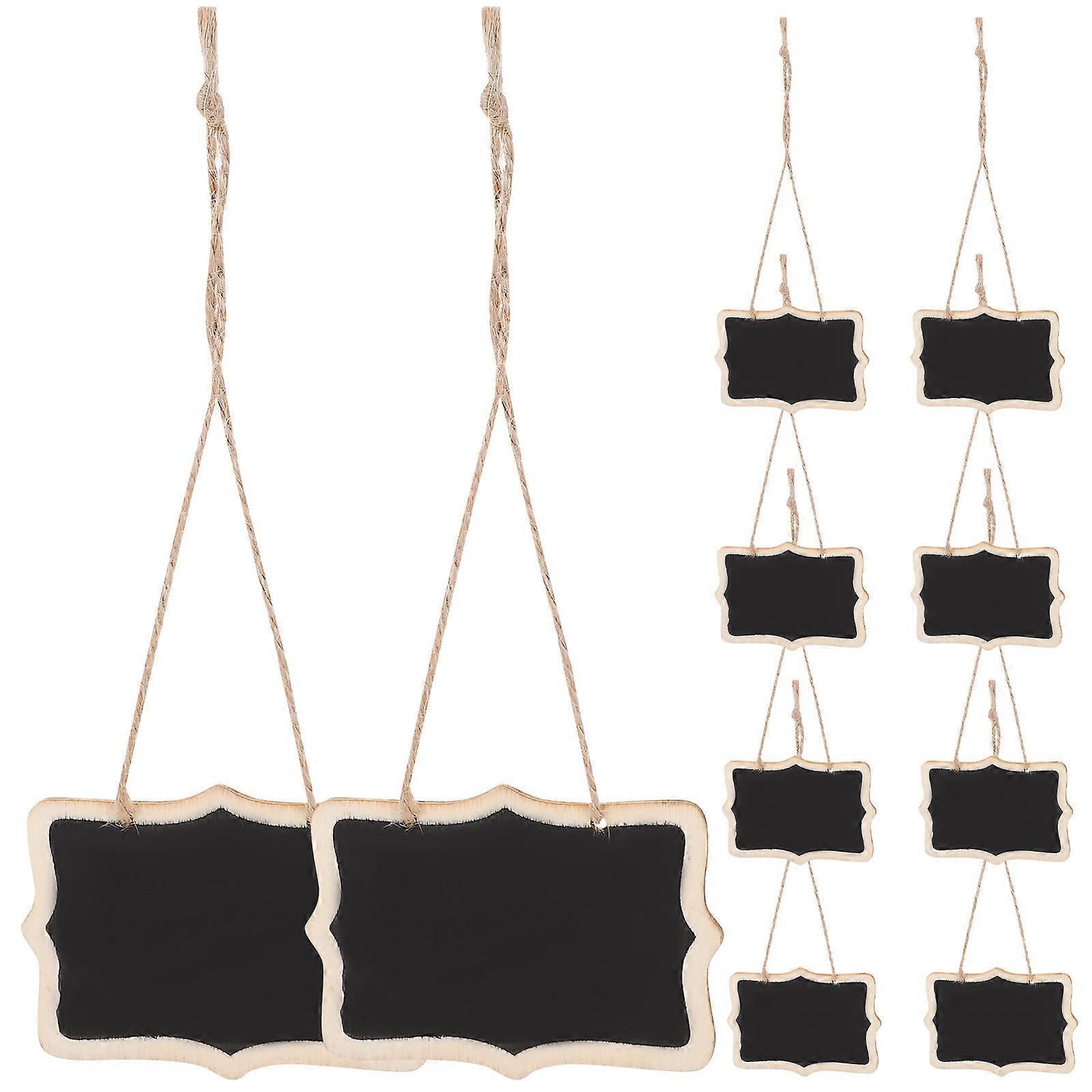 Hanging Chalkboard Sign Message Board General Users Children 8.4x6x0.2cm 10Pcs